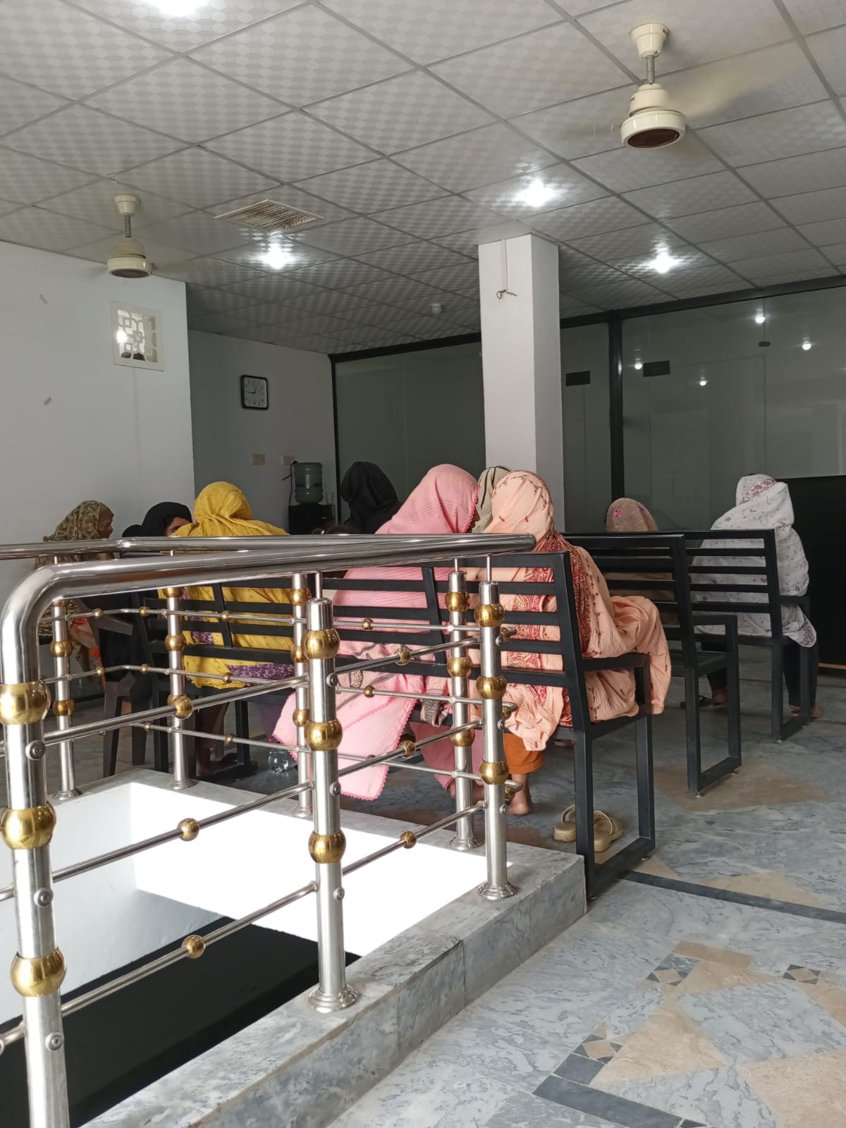 Patient waiting area at Mansha Diagnostic Centre, Renala Khurd